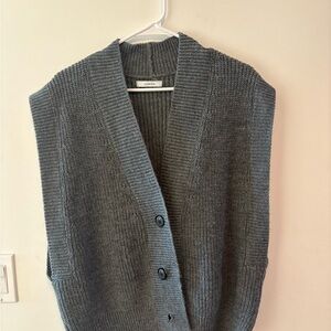 Gray V-Neck Sweater Vest